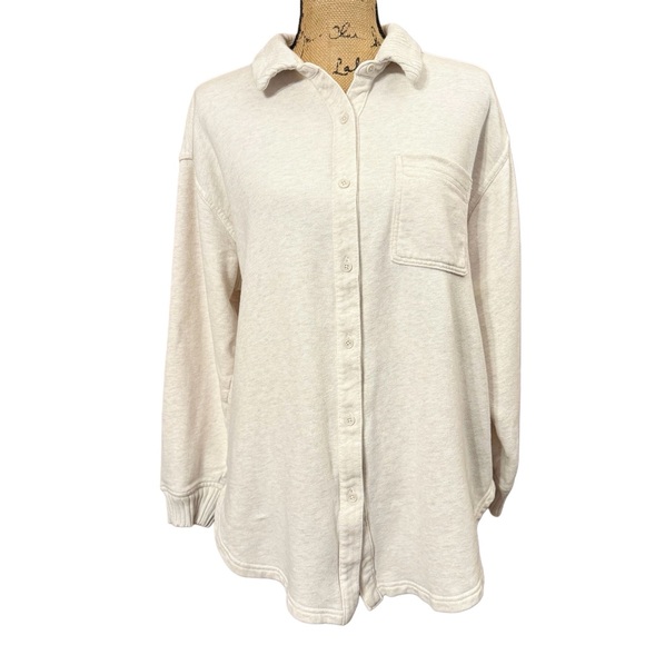 Aerie LumberJane Fleece Heather Frost Shirt Size Small - Picture 3 of 10